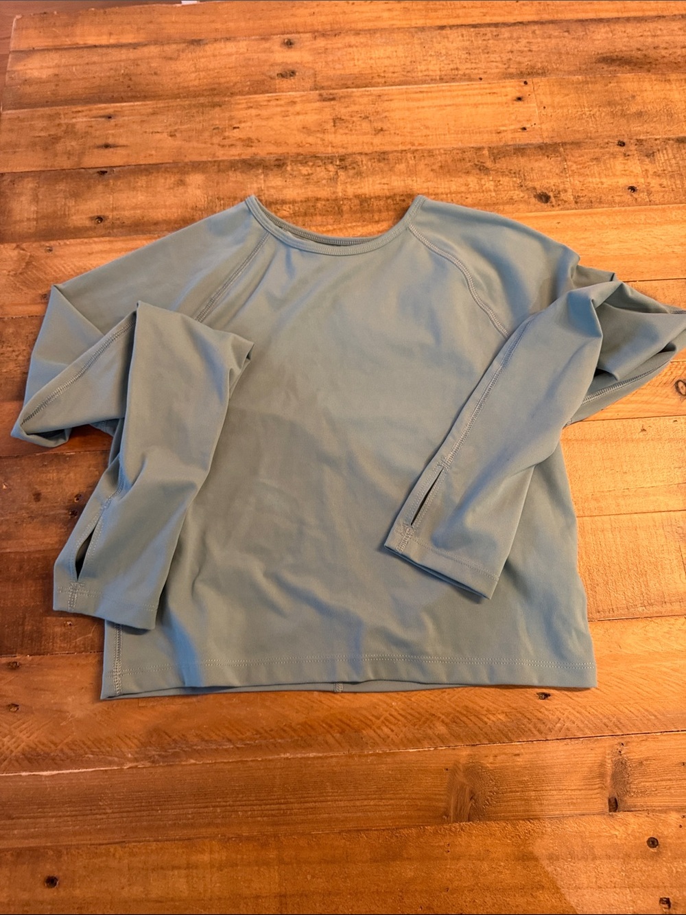 Green Old Navy PowerSoft Long Sleeve Work Out Top